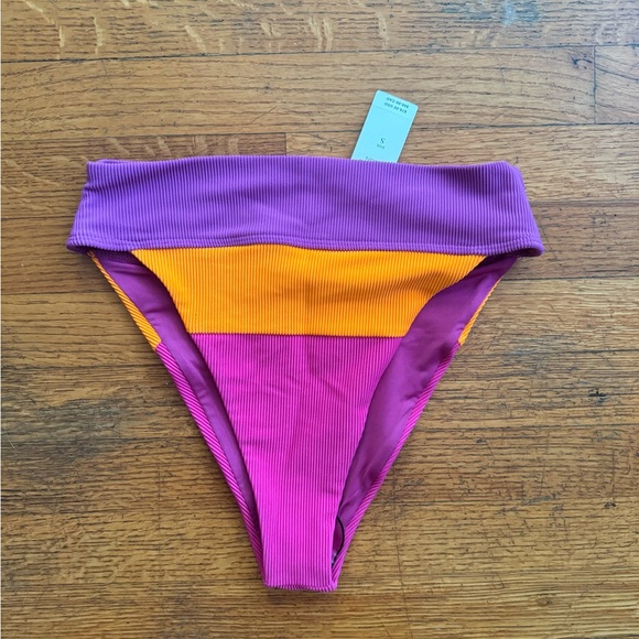 NWT Beach Riot Alexis Bikini Bottoms in Sunset Colorblock Size S - Picture 5 of 5